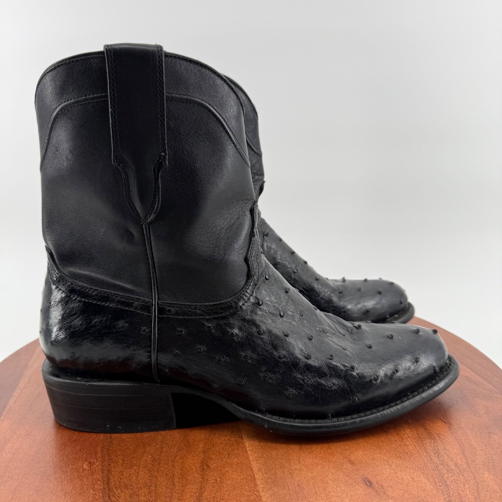 Freebird Desperado Black Ostrich Leather Western Cowboy Zip Boots Mens 11 Mexico